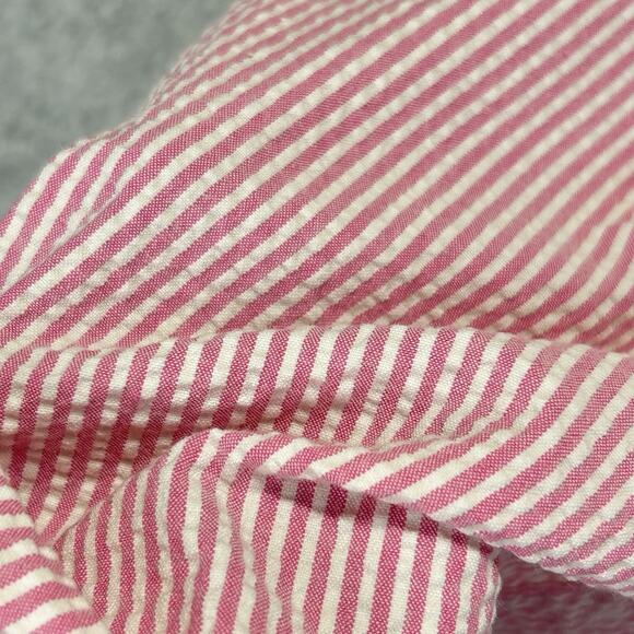 Vtg Lilly Pulitzer Capri Pants Womens 12 Seersucker Pink Wht Stripe Stretch Crop - Picture 5 of 15